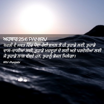 Picture 02 - ਅਹਬਾਰ 25:6 PANIRV - ਧਰਤੀ ਦੇ ਸਬਤ ਵਿੱਚ - Bible Verse Picture