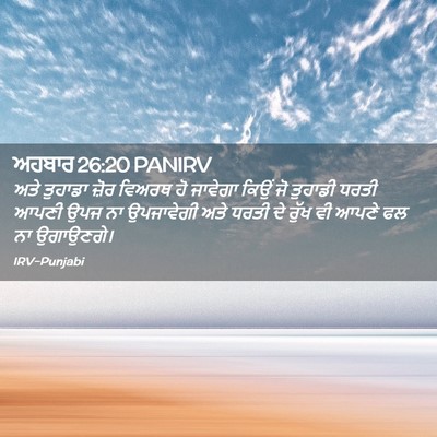 Picture 02 - ਅਹਬਾਰ 26:20 PANIRV - ਅਤੇ ਤੁਹਾਡਾ ਜ਼ੋਰ - Bible Verse Picture
