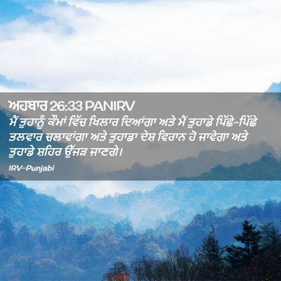 Picture 02 - ਅਹਬਾਰ 26:33 PANIRV - ਮੈਂ ਤੁਹਾਨੂੰ ਕੌਮਾਂ - Bible Verse Picture