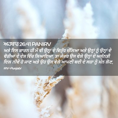 Picture 02 - ਅਹਬਾਰ 26:41 PANIRV - ਅਤੇ ਇਸ ਕਾਰਨ ਹੀ ਮੈਂ - Bible Verse Picture