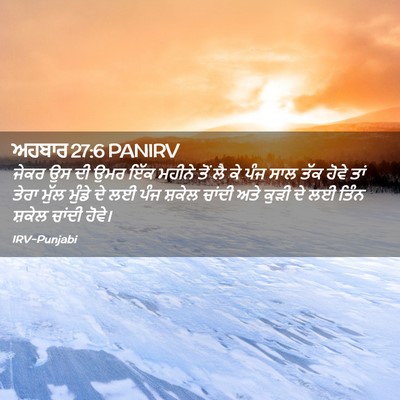 Picture 02 - ਅਹਬਾਰ 27:6 PANIRV - ਜੇਕਰ ਉਸ ਦੀ ਉਮਰ ਇੱਕ - Bible Verse Picture