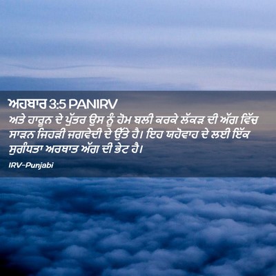 Picture 02 - ਅਹਬਾਰ 3:5 PANIRV - ਅਤੇ ਹਾਰੂਨ ਦੇ ਪੁੱਤਰ - Bible Verse Picture
