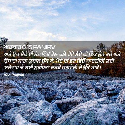 Picture 02 - ਅਹਬਾਰ 6:15 PANIRV - ਅਤੇ ਉਹ ਮੈਦੇ ਦੀ ਭੇਟ - Bible Verse Picture