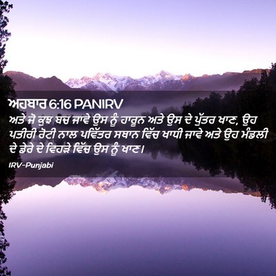 Picture 02 - ਅਹਬਾਰ 6:16 PANIRV - ਅਤੇ ਜੋ ਕੁਝ ਬਚ ਜਾਵੇ - Bible Verse Picture