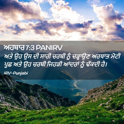 Picture 02 - ਅਹਬਾਰ 7:3 PANIRV - ਅਤੇ ਉਹ ਉਸ ਦੀ ਸਾਰੀ - Bible Verse Picture