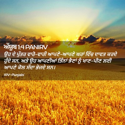 Picture 02 - ਅੱਯੂਬ 1:4 PANIRV - ਉਹ ਦੇ ਪੁੱਤਰ - Bible Verse Picture