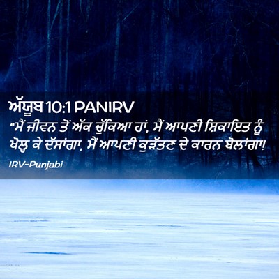Picture 02 - ਅੱਯੂਬ 10:1 PANIRV - “ਮੈਂ ਜੀਵਨ ਤੋਂ ਅੱਕ - Bible Verse Picture