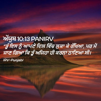 Picture 02 - ਅੱਯੂਬ 10:13 PANIRV - “ਤੂੰ ਇਸ ਨੂੰ ਆਪਣੇ - Bible Verse Picture