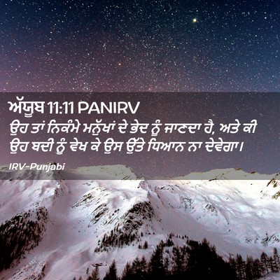 Picture 02 - ਅੱਯੂਬ 11:11 PANIRV - ਉਹ ਤਾਂ ਨਿਕੰਮੇ - Bible Verse Picture