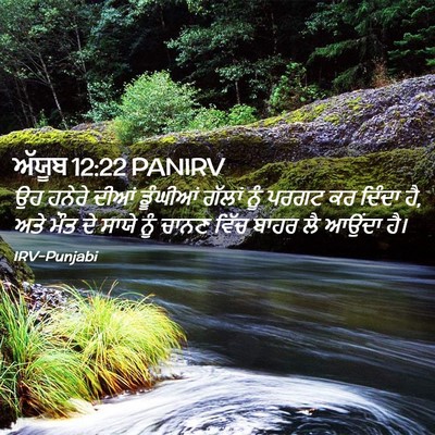 Picture 02 - ਅੱਯੂਬ 12:22 PANIRV - ਉਹ ਹਨੇਰੇ ਦੀਆਂ - Bible Verse Picture