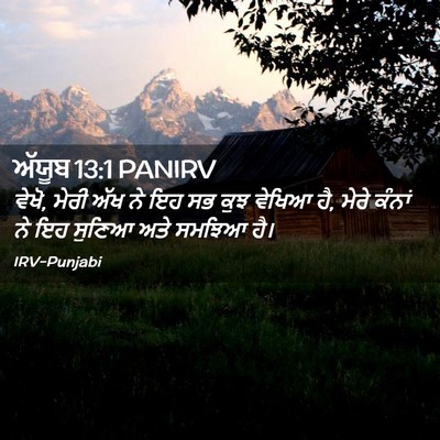 Picture 02 - ਅੱਯੂਬ 13:1 PANIRV - ਵੇਖੋ, ਮੇਰੀ ਅੱਖ ਨੇ - Bible Verse Picture