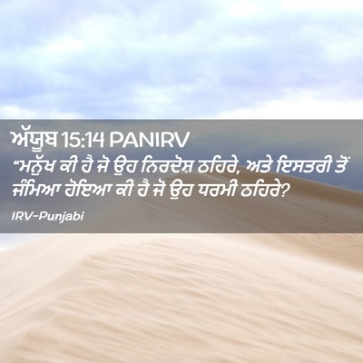 Picture 02 - ਅੱਯੂਬ 15:14 PANIRV - “ਮਨੁੱਖ ਕੀ ਹੈ ਜੋ ਉਹ - Bible Verse Picture