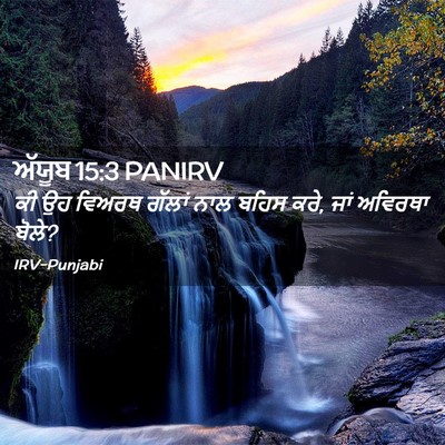 Picture 02 - ਅੱਯੂਬ 15:3 PANIRV - ਕੀ ਉਹ ਵਿਅਰਥ ਗੱਲਾਂ - Bible Verse Picture