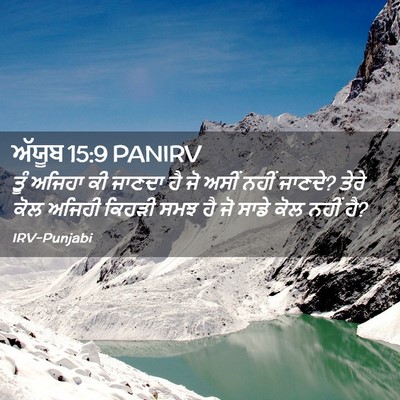 Picture 02 - ਅੱਯੂਬ 15:9 PANIRV - ਤੂੰ ਅਜਿਹਾ ਕੀ ਜਾਣਦਾ - Bible Verse Picture