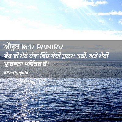 Picture 02 - ਅੱਯੂਬ 16:17 PANIRV - ਫੇਰ ਵੀ ਮੇਰੇ ਹੱਥਾਂ - Bible Verse Picture