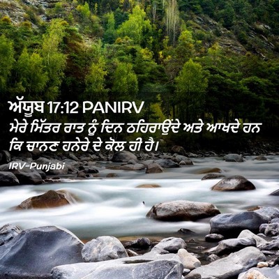 Picture 02 - ਅੱਯੂਬ 17:12 PANIRV - ਮੇਰੇ ਮਿੱਤਰ ਰਾਤ ਨੂੰ - Bible Verse Picture