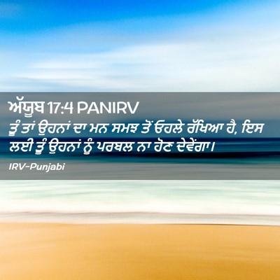 Picture 02 - ਅੱਯੂਬ 17:4 PANIRV - ਤੂੰ ਤਾਂ ਉਹਨਾਂ ਦਾ ਮਨ - Bible Verse Picture