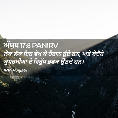 Picture 02 - ਅੱਯੂਬ 17:8 PANIRV - ਨੇਕ ਲੋਕ ਇਹ ਵੇਖ ਕੇ - Bible Verse Picture