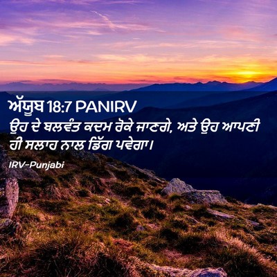 Picture 02 - ਅੱਯੂਬ 18:7 PANIRV - ਉਹ ਦੇ ਬਲਵੰਤ ਕਦਮ - Bible Verse Picture