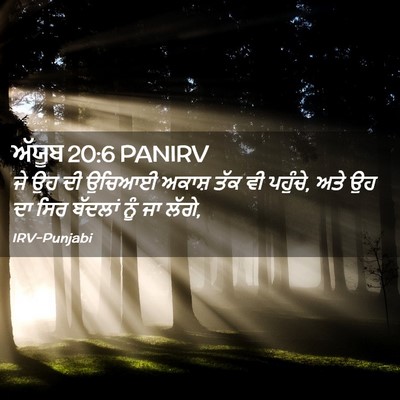 Picture 02 - ਅੱਯੂਬ 20:6 PANIRV - ਜੇ ਉਹ ਦੀ ਉਚਿਆਈ - Bible Verse Picture