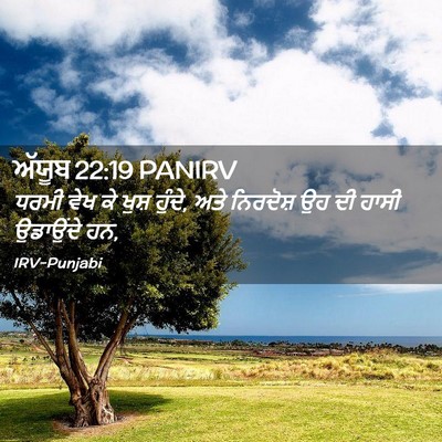 Picture 02 - ਅੱਯੂਬ 22:19 PANIRV - ਧਰਮੀ ਵੇਖ ਕੇ ਖੁਸ਼ - Bible Verse Picture