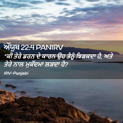 Picture 02 - ਅੱਯੂਬ 22:4 PANIRV - “ਕੀ ਤੇਰੇ ਡਰਨ ਦੇ - Bible Verse Picture