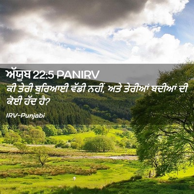 Picture 02 - ਅੱਯੂਬ 22:5 PANIRV - ਕੀ ਤੇਰੀ ਬੁਰਿਆਈ - Bible Verse Picture