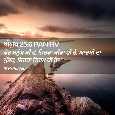 Picture 02 - ਅੱਯੂਬ 25:6 PANIRV - ਫੇਰ ਮਨੁੱਖ ਕੀ ਹੈ, - Bible Verse Picture
