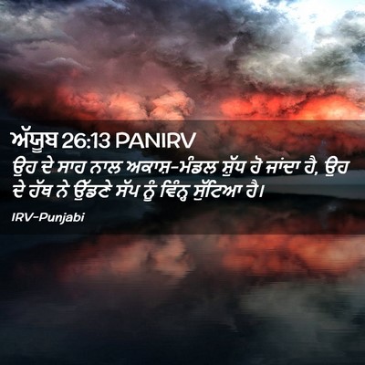 Picture 02 - ਅੱਯੂਬ 26:13 PANIRV - ਉਹ ਦੇ ਸਾਹ ਨਾਲ - Bible Verse Picture