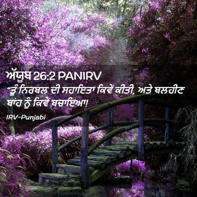 Picture 02 - ਅੱਯੂਬ 26:2 PANIRV - “ਤੂੰ ਨਿਰਬਲ ਦੀ - Bible Verse Picture