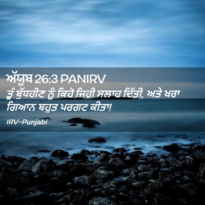 Picture 02 - ਅੱਯੂਬ 26:3 PANIRV - ਤੂੰ ਬੁੱਧਹੀਣ ਨੂੰ - Bible Verse Picture