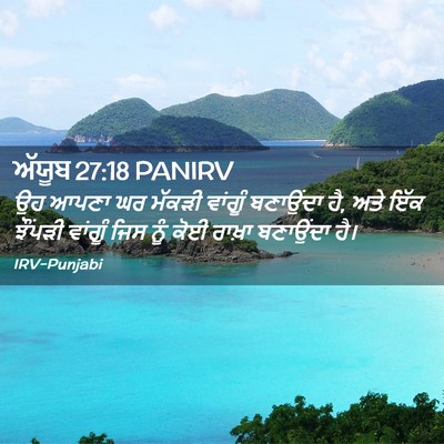 Picture 02 - ਅੱਯੂਬ 27:18 PANIRV - ਉਹ ਆਪਣਾ ਘਰ ਮੱਕੜੀ - Bible Verse Picture