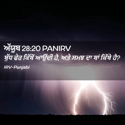 Picture 02 - ਅੱਯੂਬ 28:20 PANIRV - ਬੁੱਧ ਫੇਰ ਕਿੱਥੋਂ - Bible Verse Picture