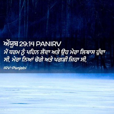 Picture 02 - ਅੱਯੂਬ 29:14 PANIRV - ਮੈਂ ਧਰਮ ਨੂੰ ਪਹਿਨ - Bible Verse Picture