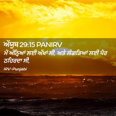 Picture 02 - ਅੱਯੂਬ 29:15 PANIRV - ਮੈਂ ਅੰਨ੍ਹਿਆਂ ਲਈ - Bible Verse Picture