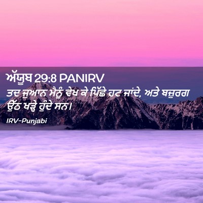 Picture 02 - ਅੱਯੂਬ 29:8 PANIRV - ਤਦ ਜੁਆਨ ਮੈਨੂੰ ਵੇਖ - Bible Verse Picture