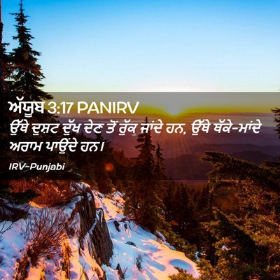 Picture 02 - ਅੱਯੂਬ 3:17 PANIRV - ਉੱਥੇ ਦੁਸ਼ਟ ਦੁੱਖ - Bible Verse Picture