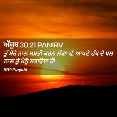 Picture 02 - ਅੱਯੂਬ 30:21 PANIRV - ਤੂੰ ਮੇਰੇ ਨਾਲ ਸਖ਼ਤੀ - Bible Verse Picture