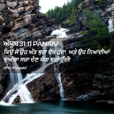 Picture 02 - ਅੱਯੂਬ 31:11 PANIRV - ਕਿਉਂ ਜੋ ਉਹ ਅੱਤ ਬੁਰਾ - Bible Verse Picture