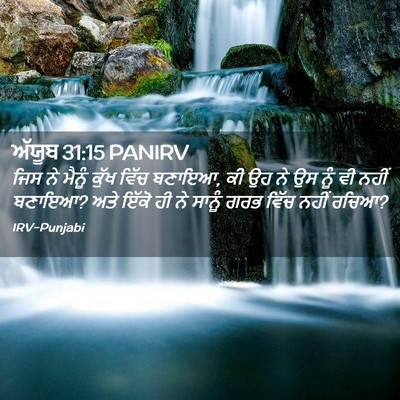 Picture 02 - ਅੱਯੂਬ 31:15 PANIRV - ਜਿਸ ਨੇ ਮੈਨੂੰ ਕੁੱਖ - Bible Verse Picture