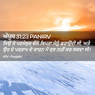 Picture 02 - ਅੱਯੂਬ 31:23 PANIRV - ਕਿਉਂ ਜੋ ਪਰਮੇਸ਼ੁਰ - Bible Verse Picture