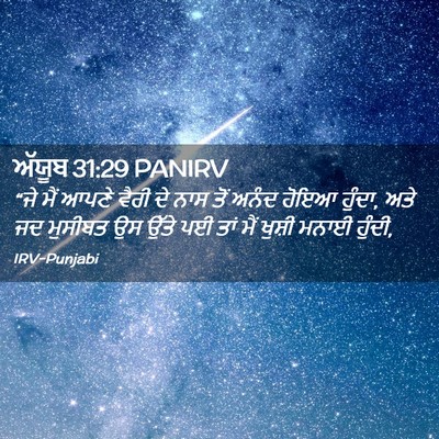 Picture 02 - ਅੱਯੂਬ 31:29 PANIRV - “ਜੇ ਮੈਂ ਆਪਣੇ ਵੈਰੀ - Bible Verse Picture