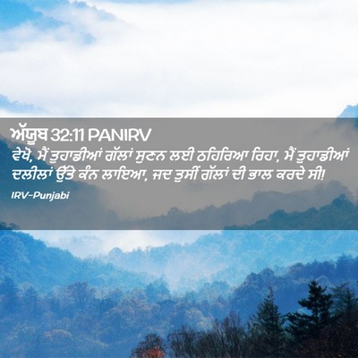 Picture 02 - ਅੱਯੂਬ 32:11 PANIRV - ਵੇਖੋ, ਮੈਂ ਤੁਹਾਡੀਆਂ - Bible Verse Picture