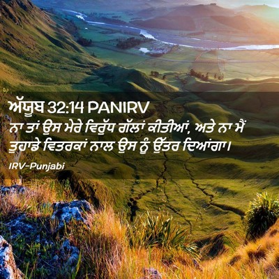 Picture 02 - ਅੱਯੂਬ 32:14 PANIRV - ਨਾ ਤਾਂ ਉਸ ਮੇਰੇ - Bible Verse Picture