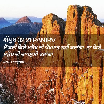 Picture 02 - ਅੱਯੂਬ 32:21 PANIRV - ਮੈਂ ਕਦੀ ਕਿਸੇ ਮਨੁੱਖ - Bible Verse Picture