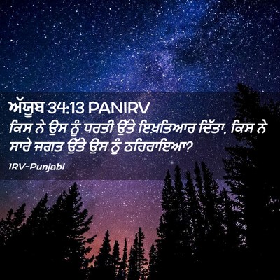 Picture 02 - ਅੱਯੂਬ 34:13 PANIRV - ਕਿਸ ਨੇ ਉਸ ਨੂੰ ਧਰਤੀ - Bible Verse Picture