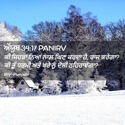 Picture 02 - ਅੱਯੂਬ 34:17 PANIRV - ਕੀ ਜਿਹੜਾ ਨਿਆਂ ਨਾਲ - Bible Verse Picture
