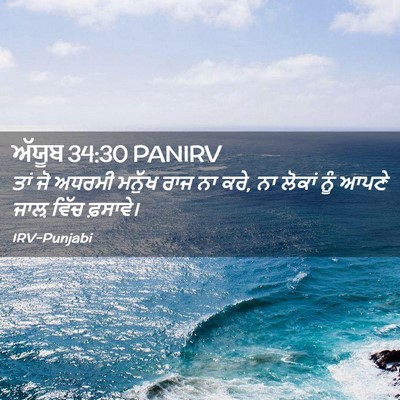Picture 02 - ਅੱਯੂਬ 34:30 PANIRV - ਤਾਂ ਜੋ ਅਧਰਮੀ ਮਨੁੱਖ - Bible Verse Picture