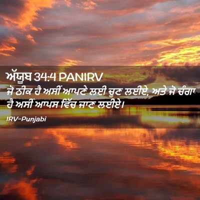 Picture 02 - ਅੱਯੂਬ 34:4 PANIRV - ਜੋ ਠੀਕ ਹੈ ਅਸੀਂ ਆਪਣੇ - Bible Verse Picture