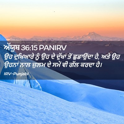 Picture 02 - ਅੱਯੂਬ 36:15 PANIRV - ਉਹ ਦੁਖਿਆਰੇ ਨੂੰ ਉਹ - Bible Verse Picture